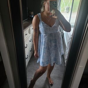 Altar'd State Light Blue Floral Mini Dress